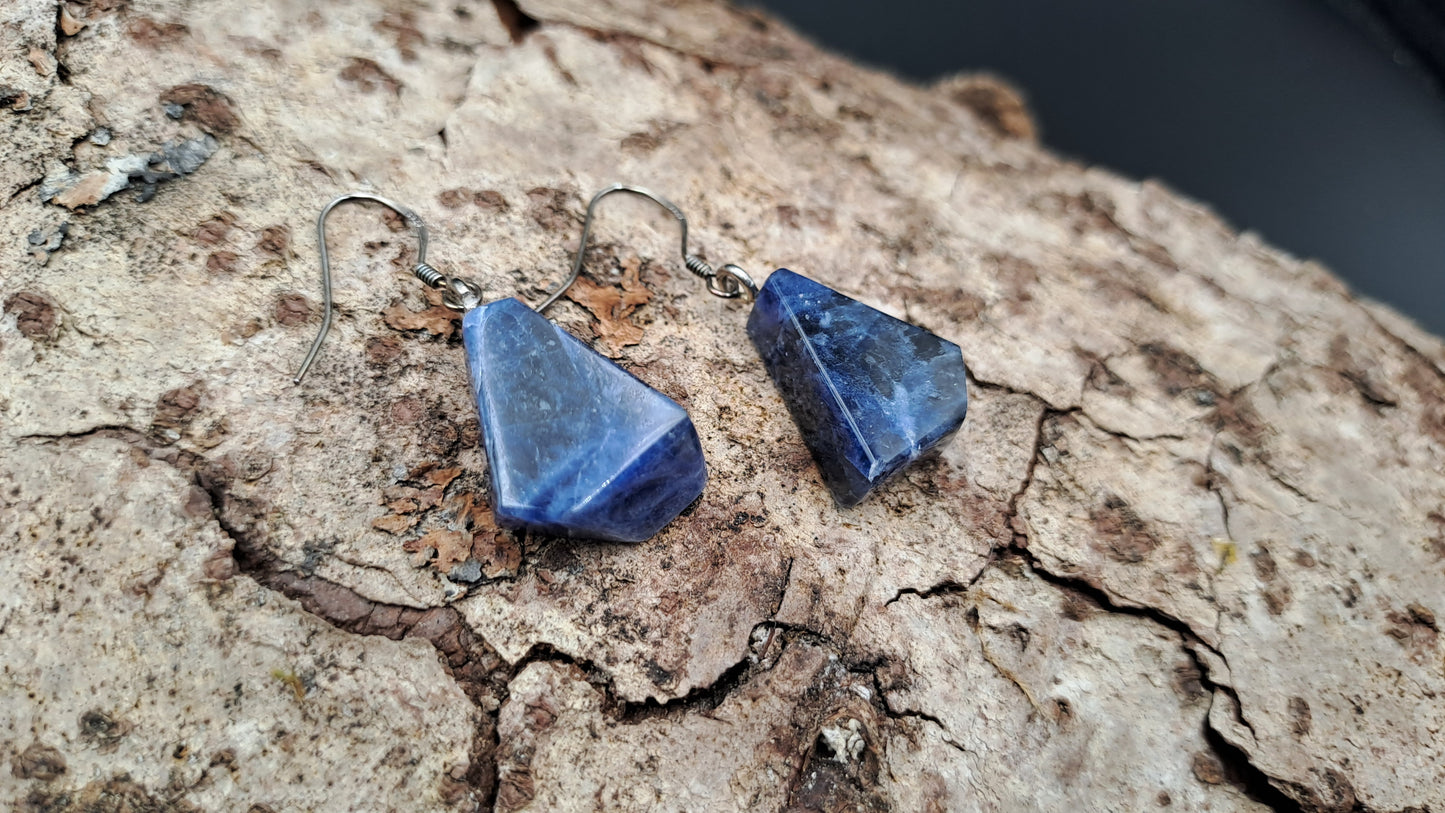 Boucles D'oreilles en Sodalite