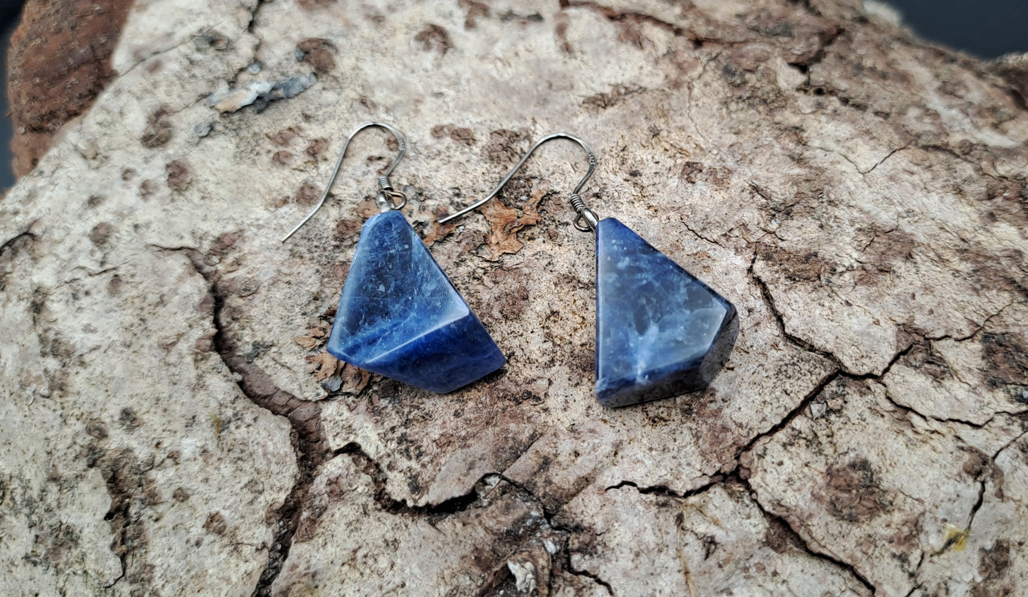Boucles D'oreilles en Sodalite