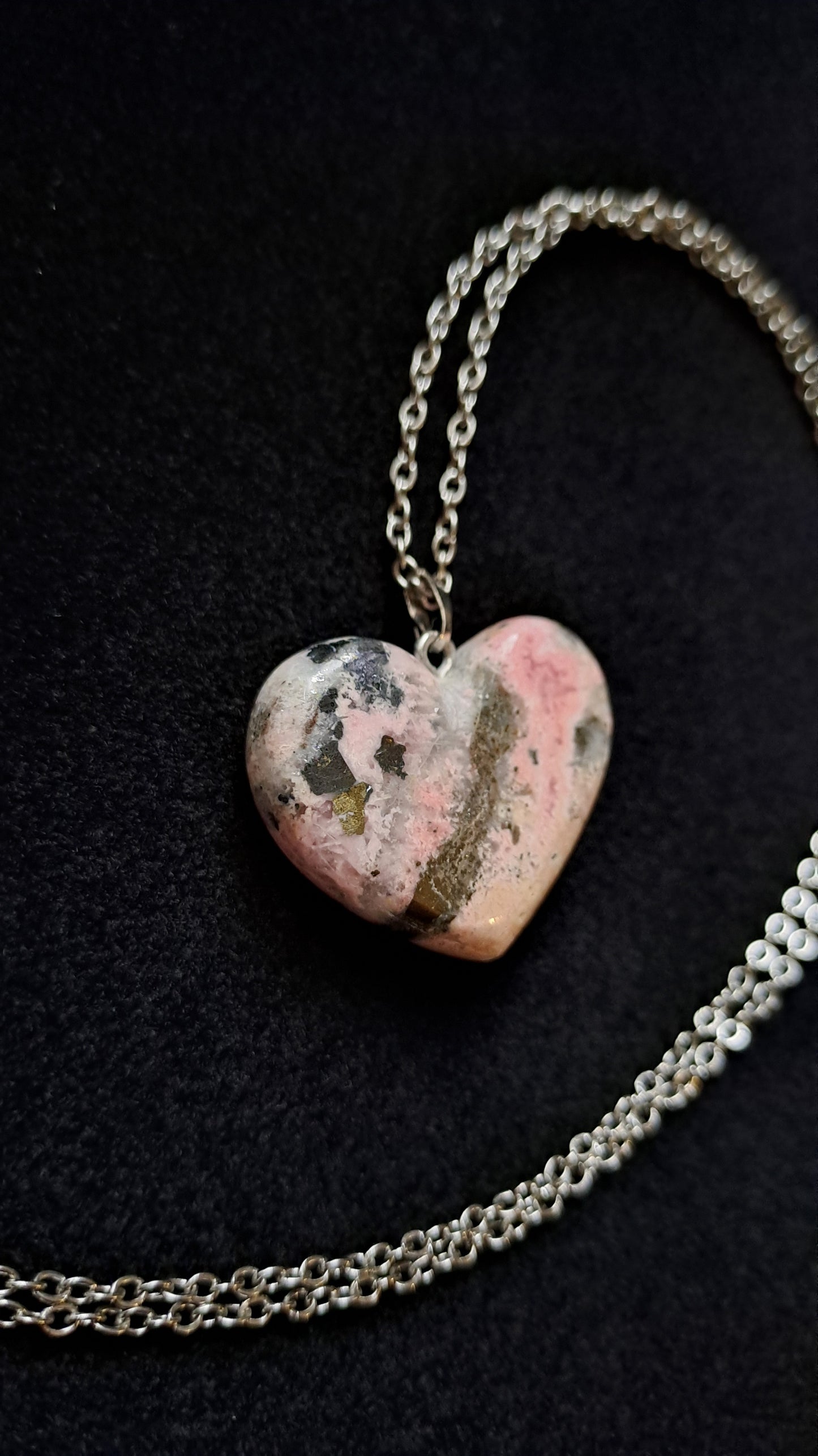 Pendentif en Rhodochrosite Cœur ❤️